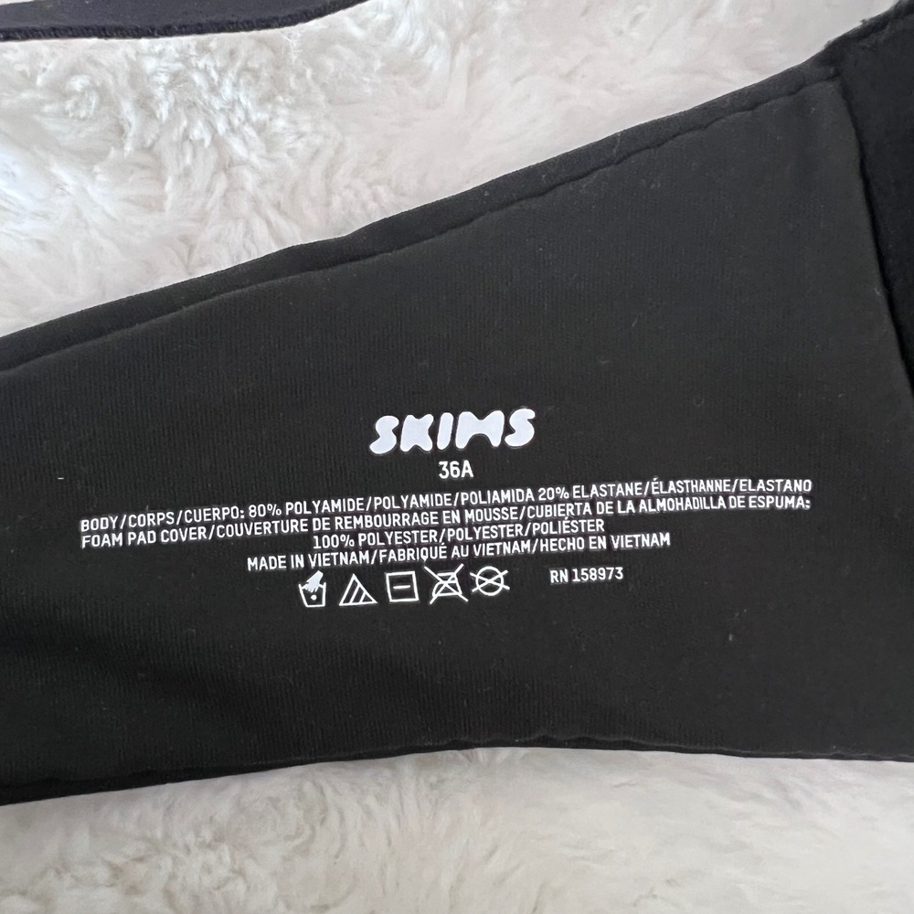 SKIMS Womens Fits Everybody T-Shirt Bra Onyx Black Underwire BR-UWR-2294 36A NWT - Picture 9 of 10